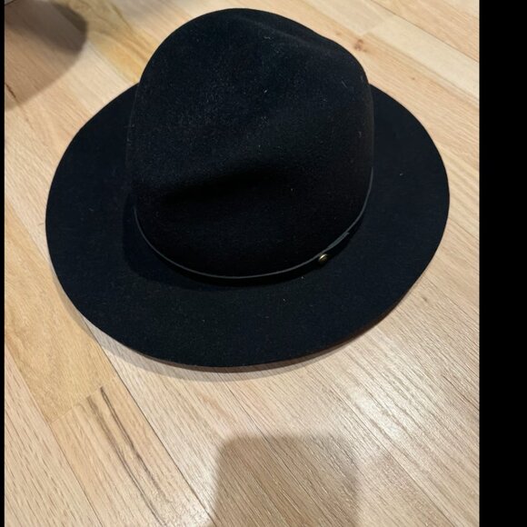 Rag & Bone Wool Fedora With Leather Band Size L